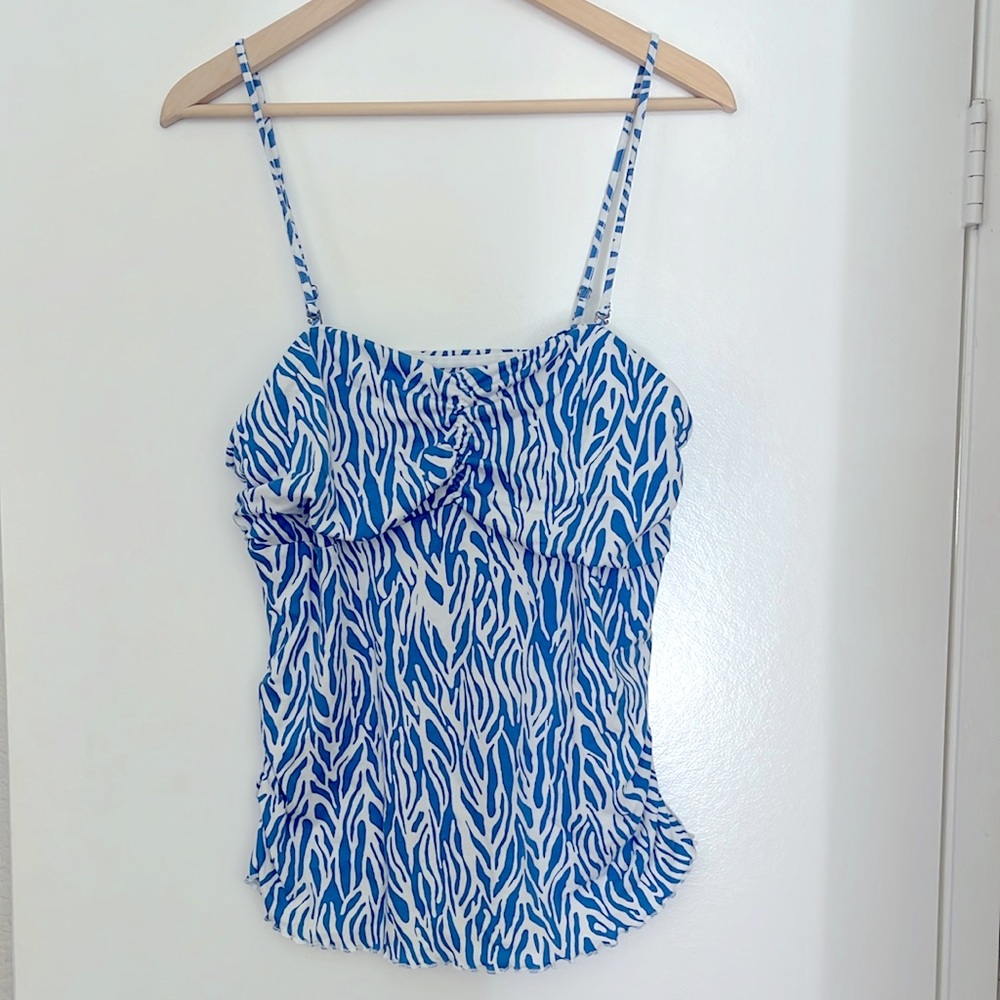 NWOT Diane Von Furstemberg X Target Top - Sea Twig Blue - Women’s XL